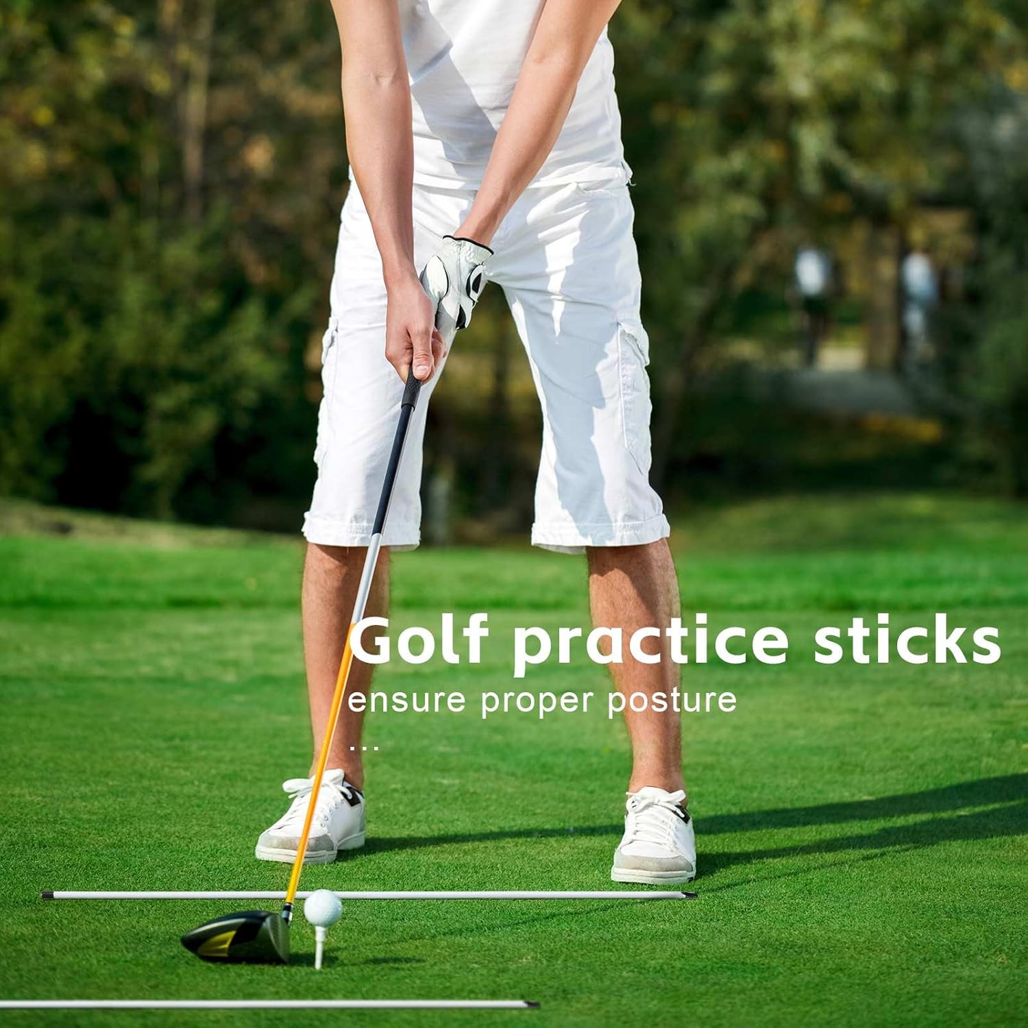 Golf Alignment Sticks, 3 Pack 58”Golf Sticks Alignment Rods, Full Golf Practice Swing Trainer to Align Your Golf Shot