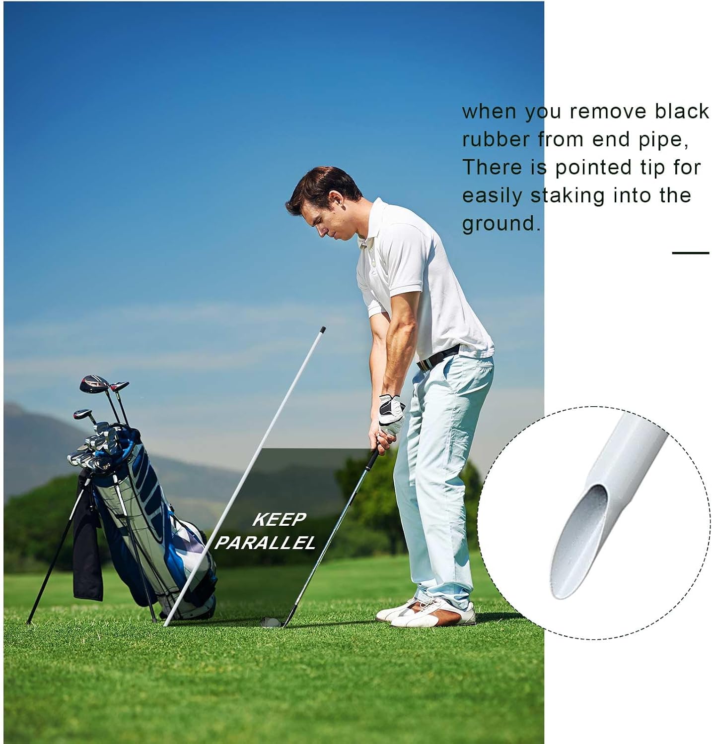 Golf Alignment Sticks, 3 Pack 58”Golf Sticks Alignment Rods, Full Golf Practice Swing Trainer to Align Your Golf Shot